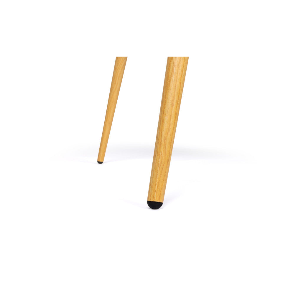 Table repas Sally 120cm plateau blanc et pieds effet bois