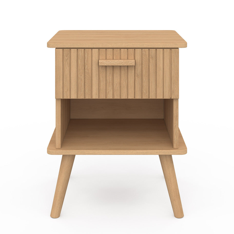 Tables de chevet Albane avec 1 tiroir et 1 niche - lot de 2
