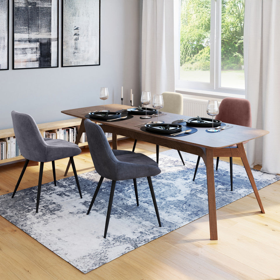 Chaises Olivia assise mix de couleurs : 1x crème, 1x gris clair, 1x gris foncé et 1x rose - lot de 4