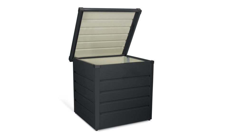 Coffre de rangement pour extérieur gris anthracite en acier galvanisé 200L