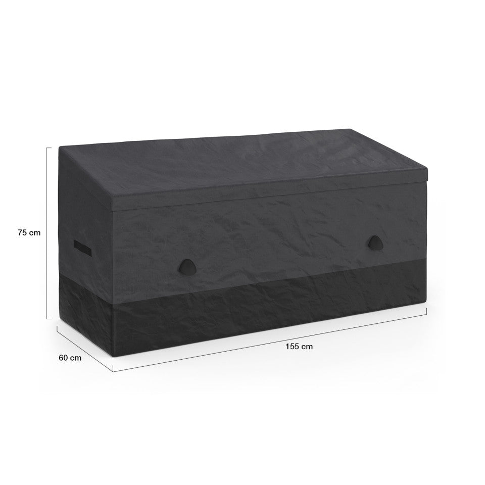 Coffre de rangement pour extérieur gris anthracite avec bâche 600L