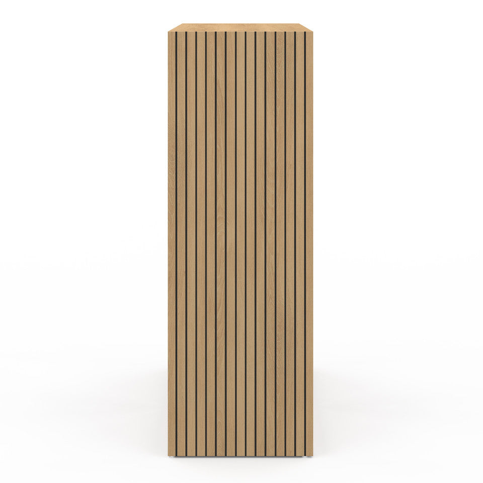 Meuble de rangement cube Faustine 6 case effet lattes