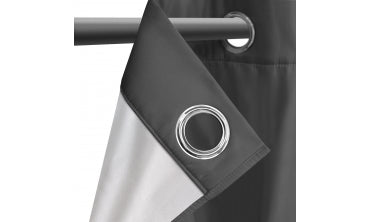 Rideaux thermiques gris 135x240 cm - Lot de 2