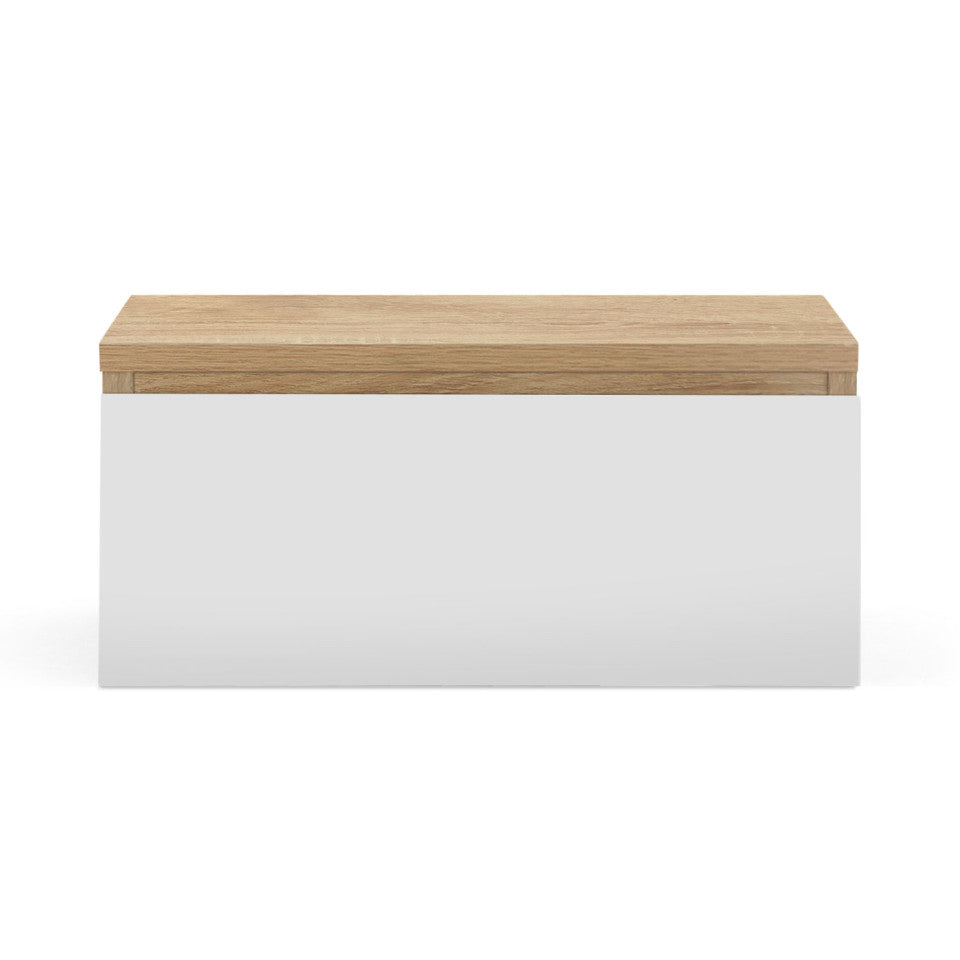 Tables de chevet suspendues Tom 1 tiroir bois et blanc - lot de 2