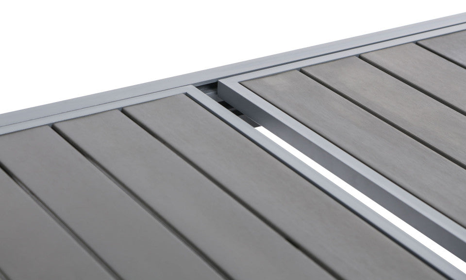 Table de jardin extensible en polywood 135-270cm gris anthracite