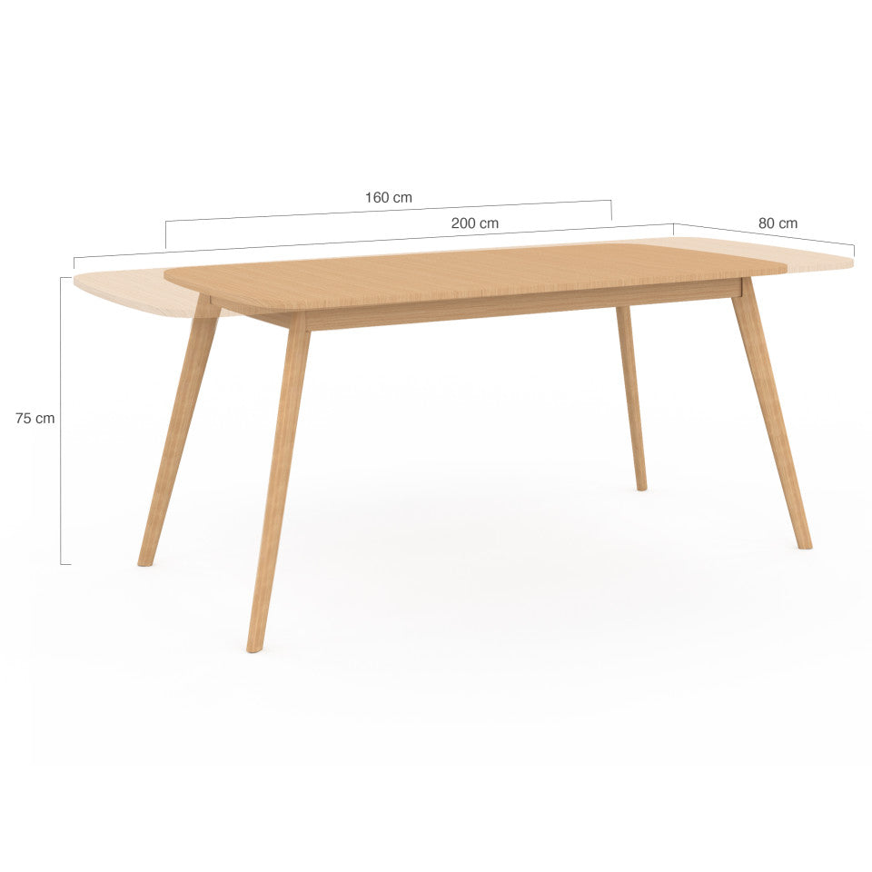 Table repas Venezia plateau extensible 160-200cm bois