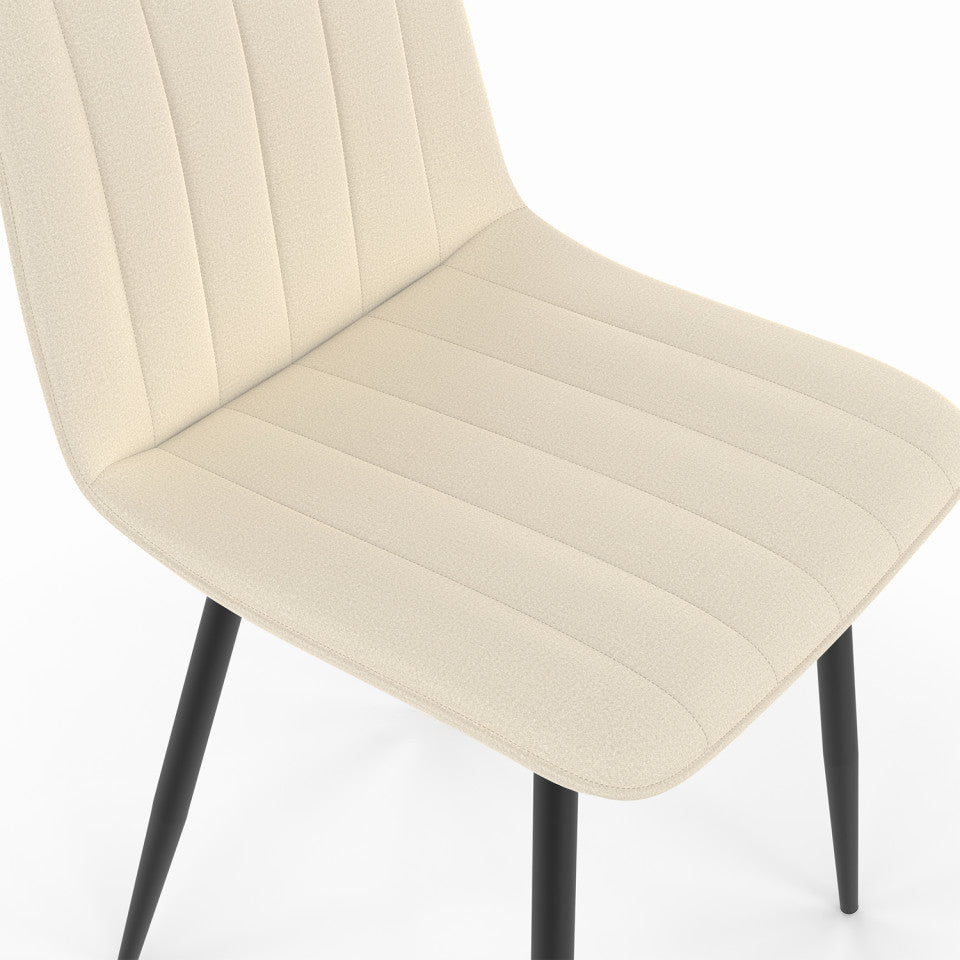 Chaises Fiona en velours beige - lot de 6