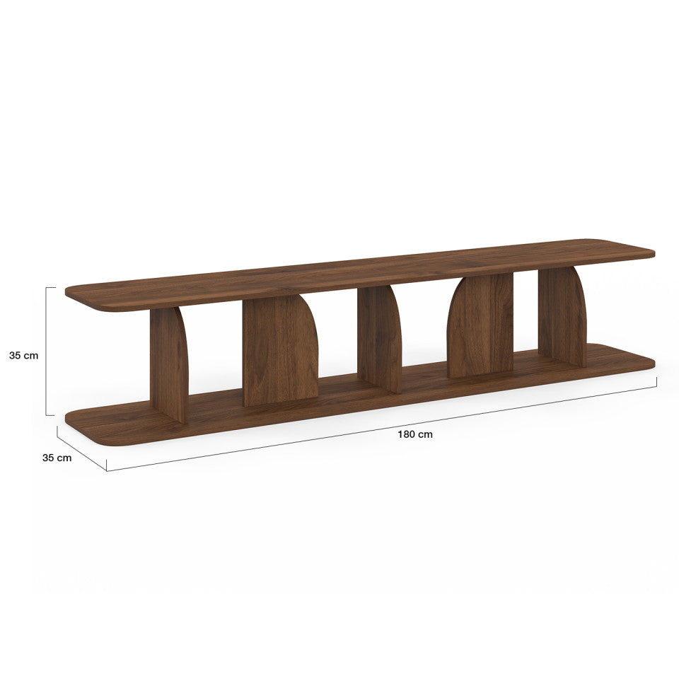 Meuble TV Japandi effet noyer 180cm