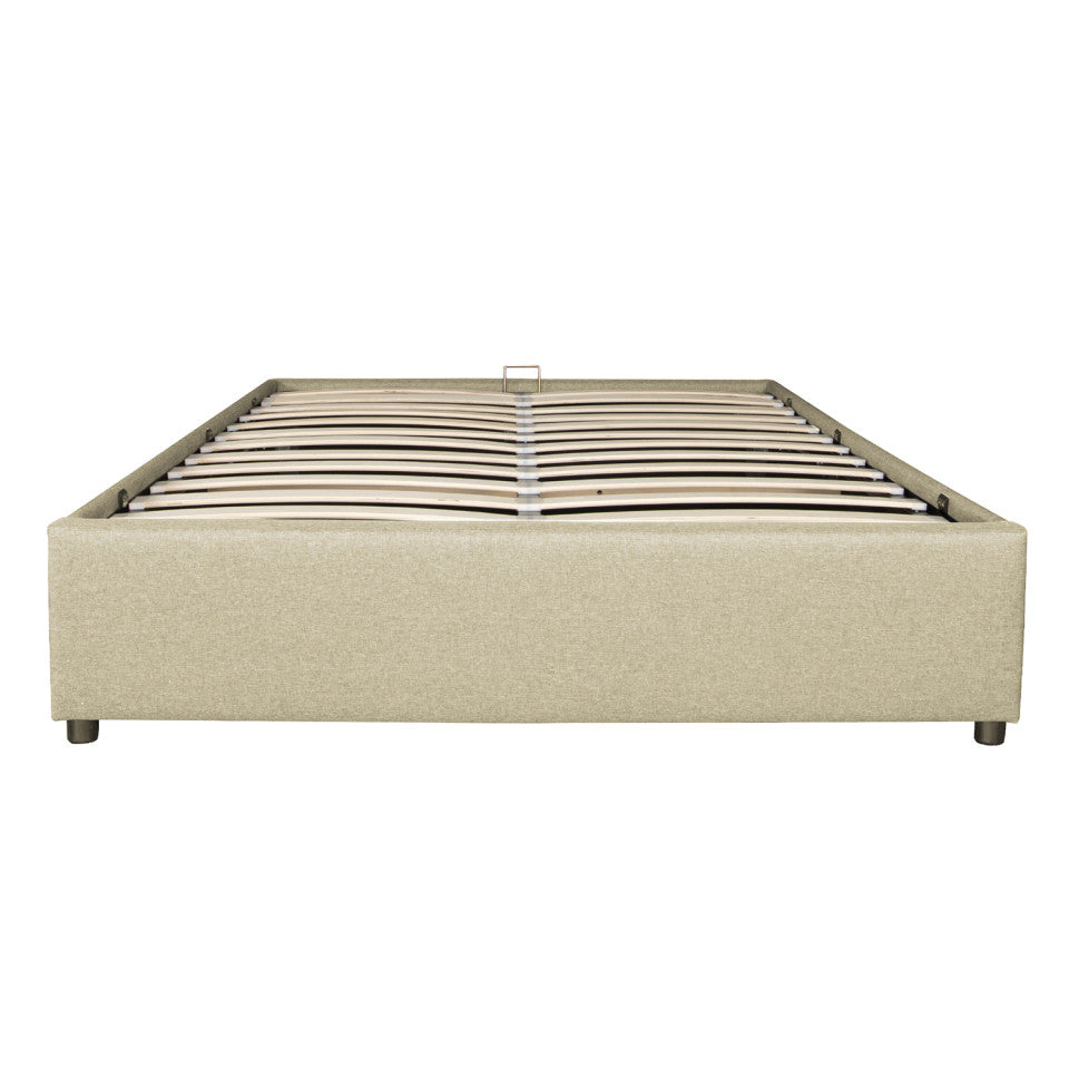 Lit coffre Otto 140x190cm tissu beige