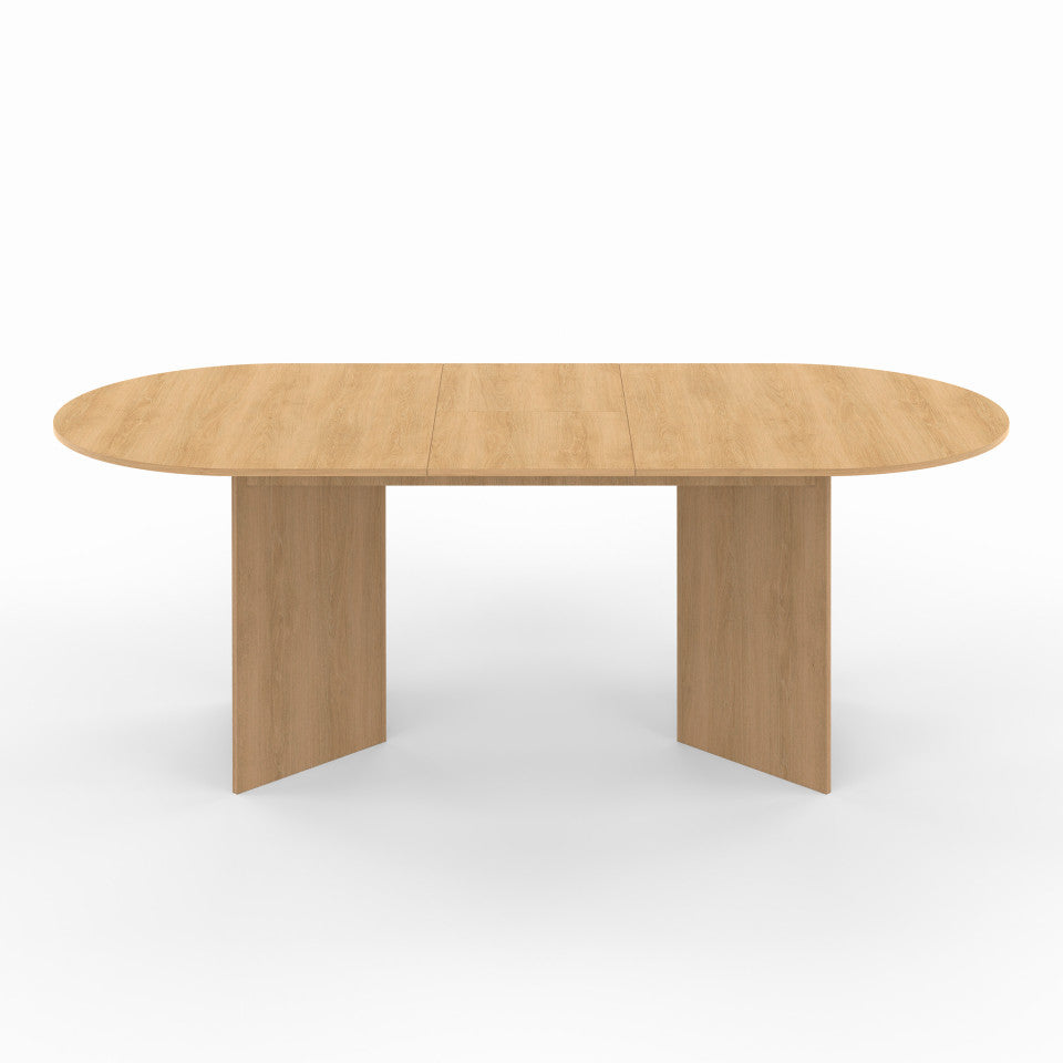 Table repas Gabin plateau extensible 160-200cm effet hêtre et pieds design