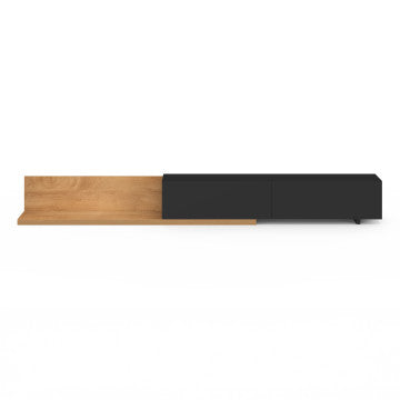 Meuble TV extensible Movena bois et noir L215-360cm