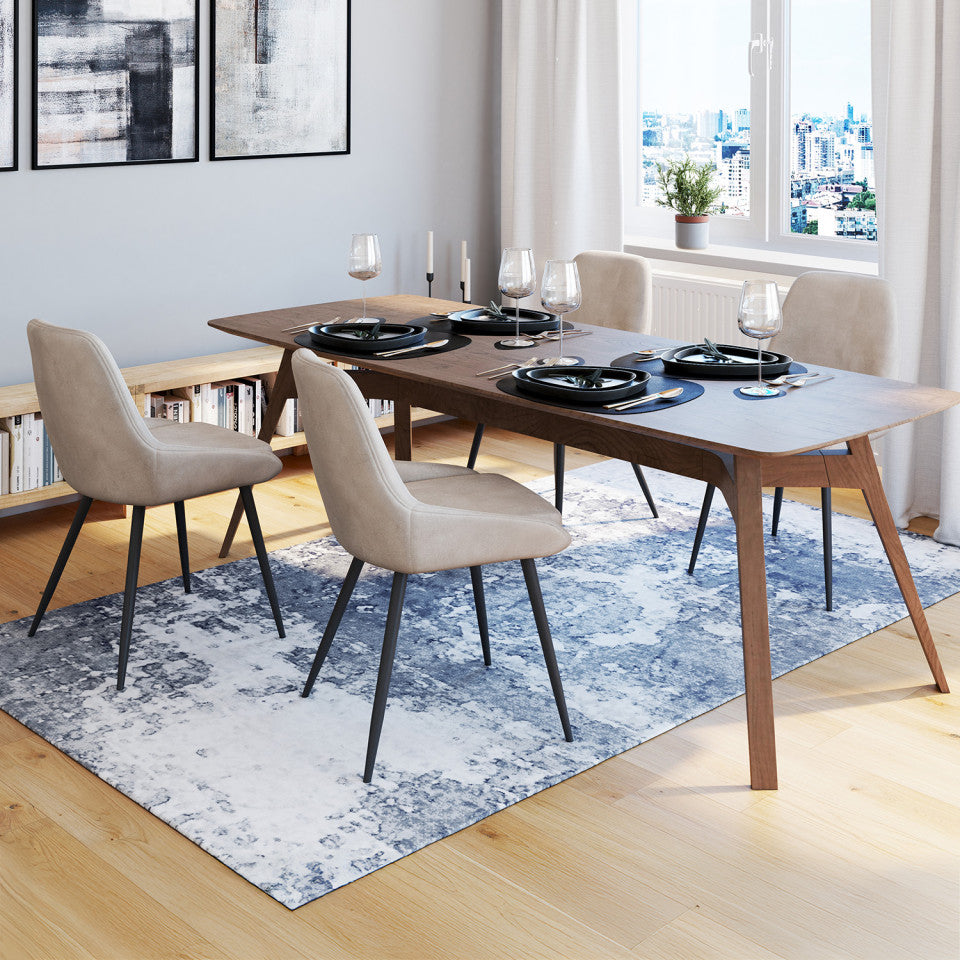 Chaises Olivia assise taupe pieds métal - lot de 4