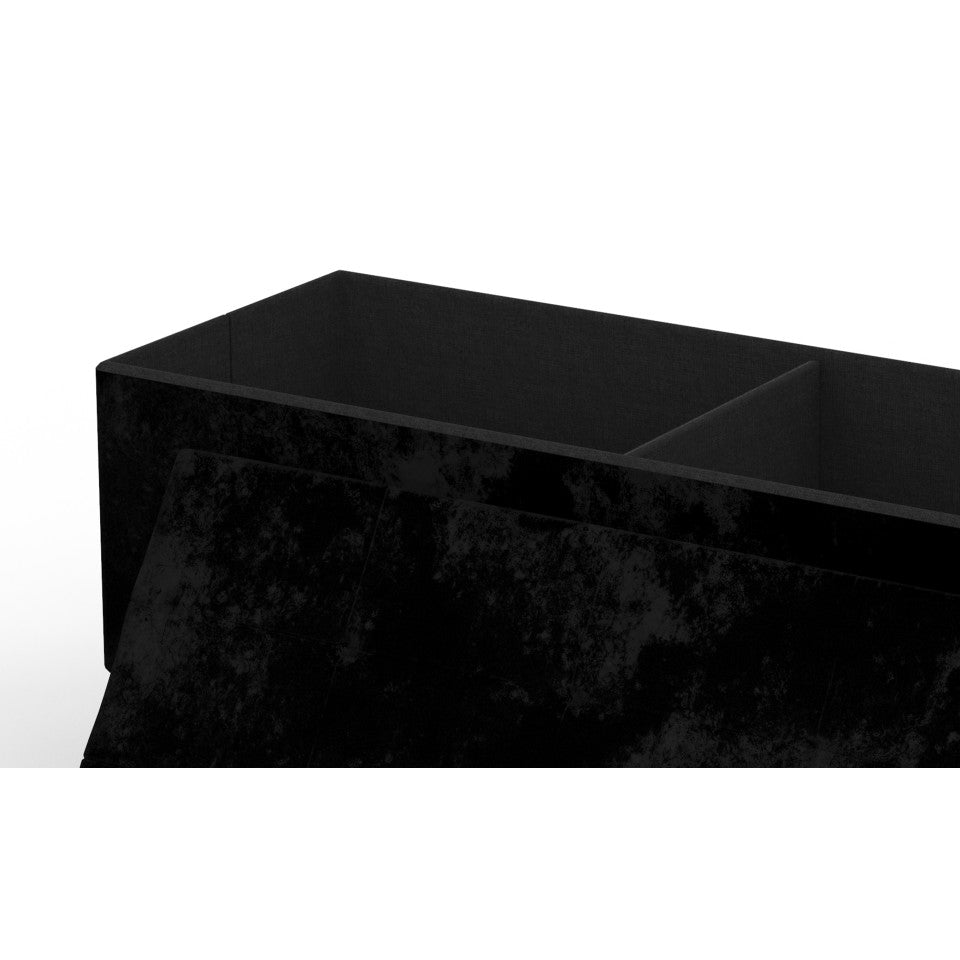 Banc coffre avec pieds dorés Loan en velours noir 100cm