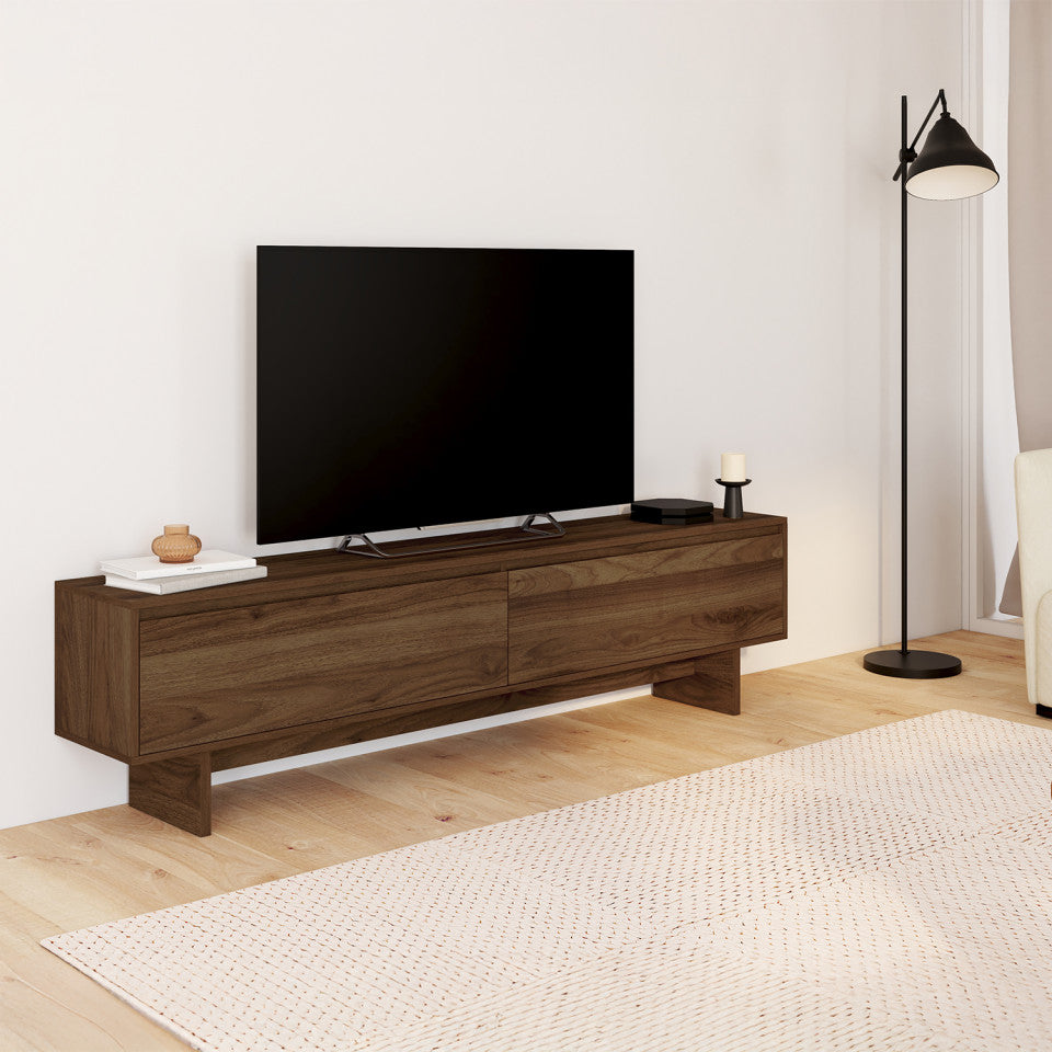 Meuble TV Yumi effet noyer 180cm