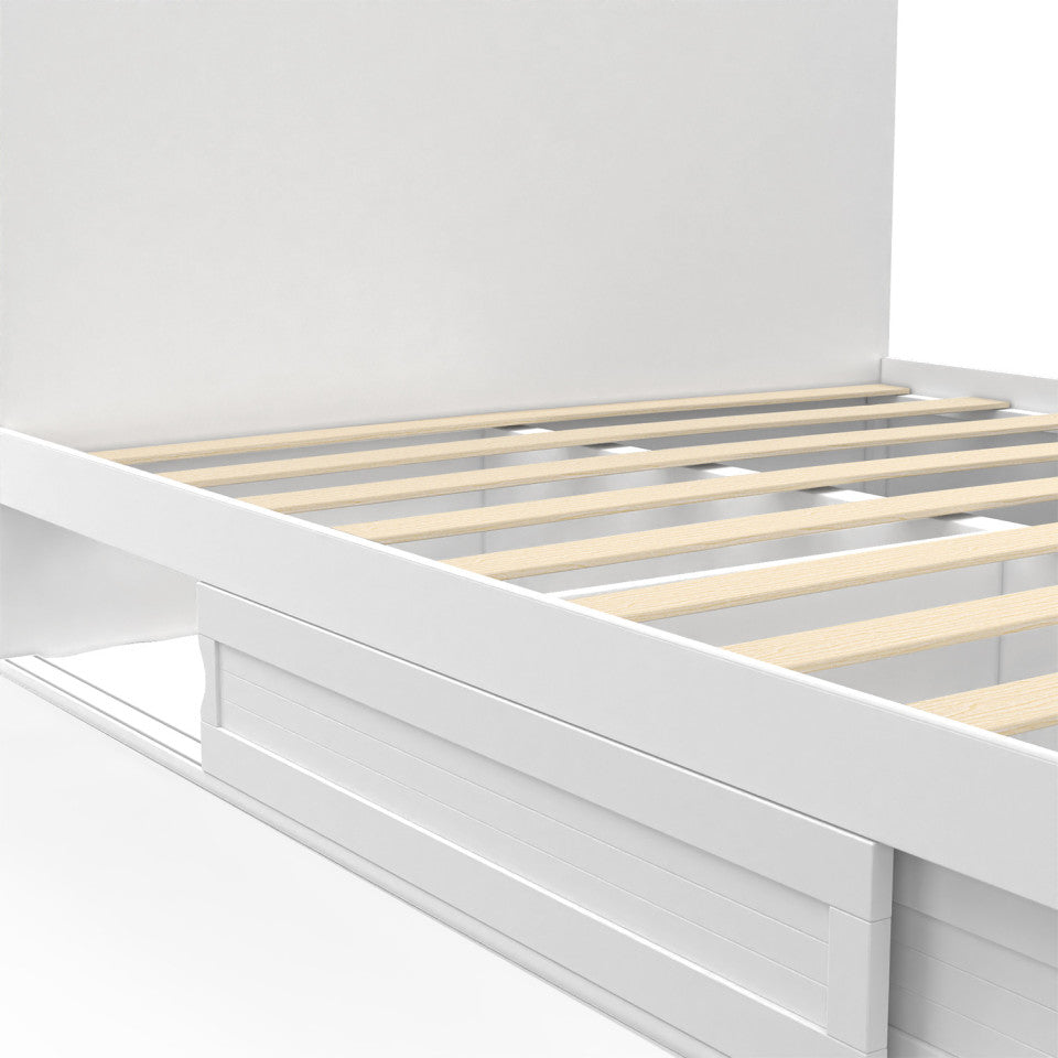 Lit Orem avec sommier, tête de lit et tiroir intégré blanc 140x190cm