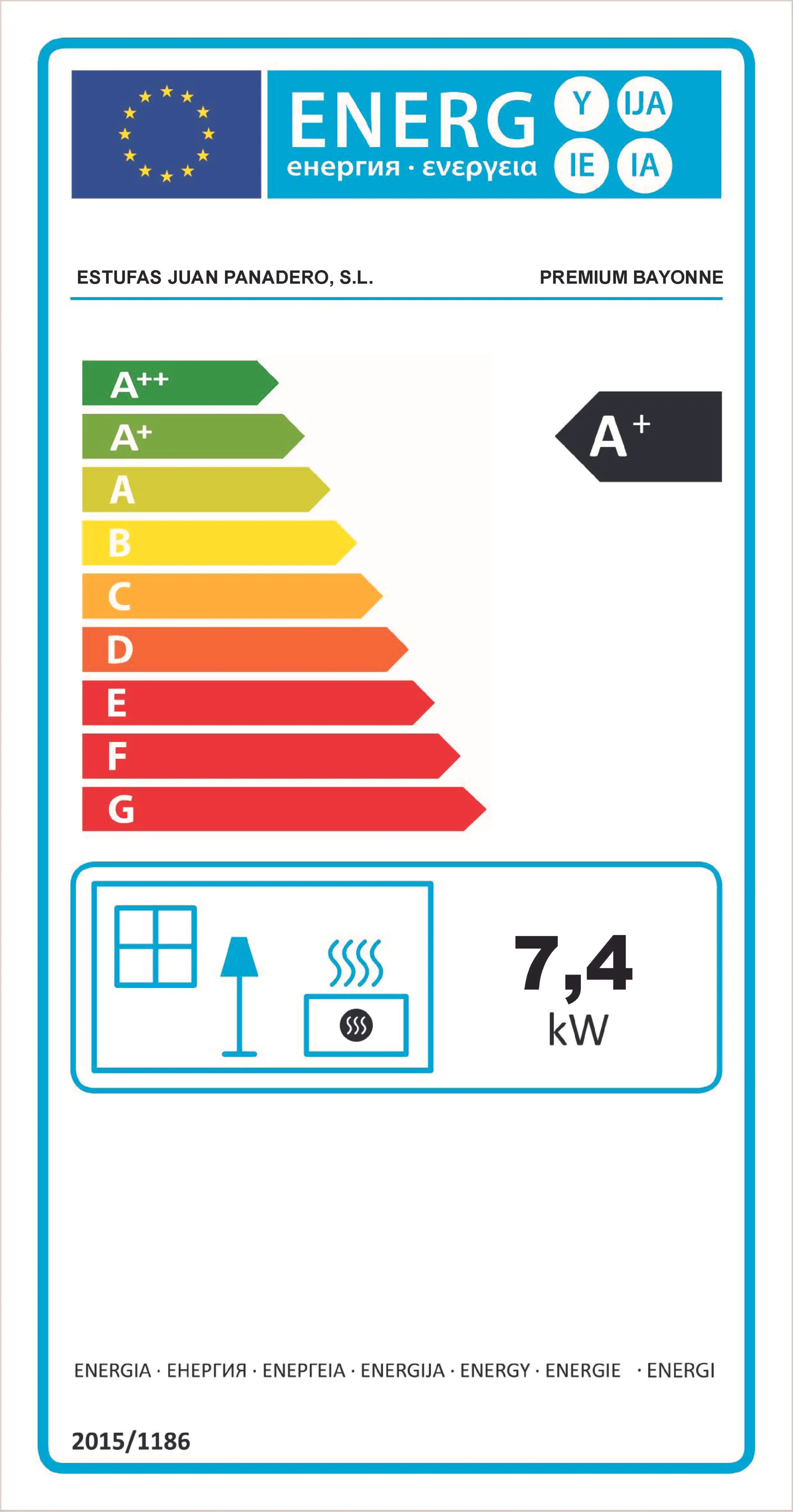 Poêle à bois Bayonne - 7,4 kW - 270 m3 - A+