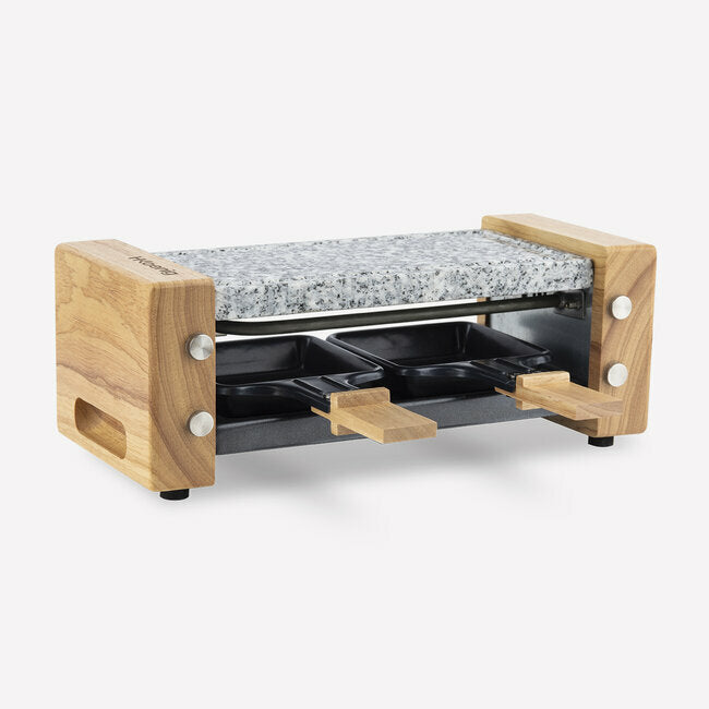 Raclette et pierre à cuire 2 personnes design bois