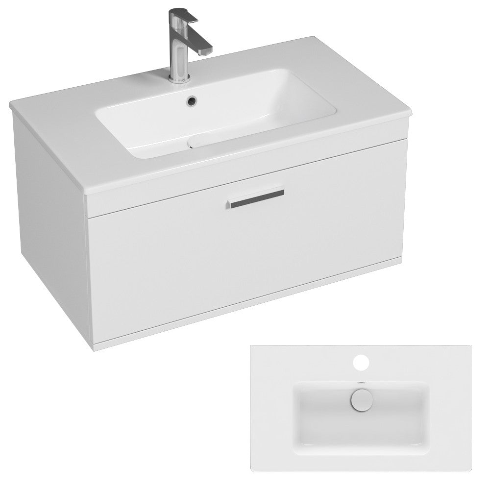 Meuble simple vasque Rubite 1 tiroir 100 cm
