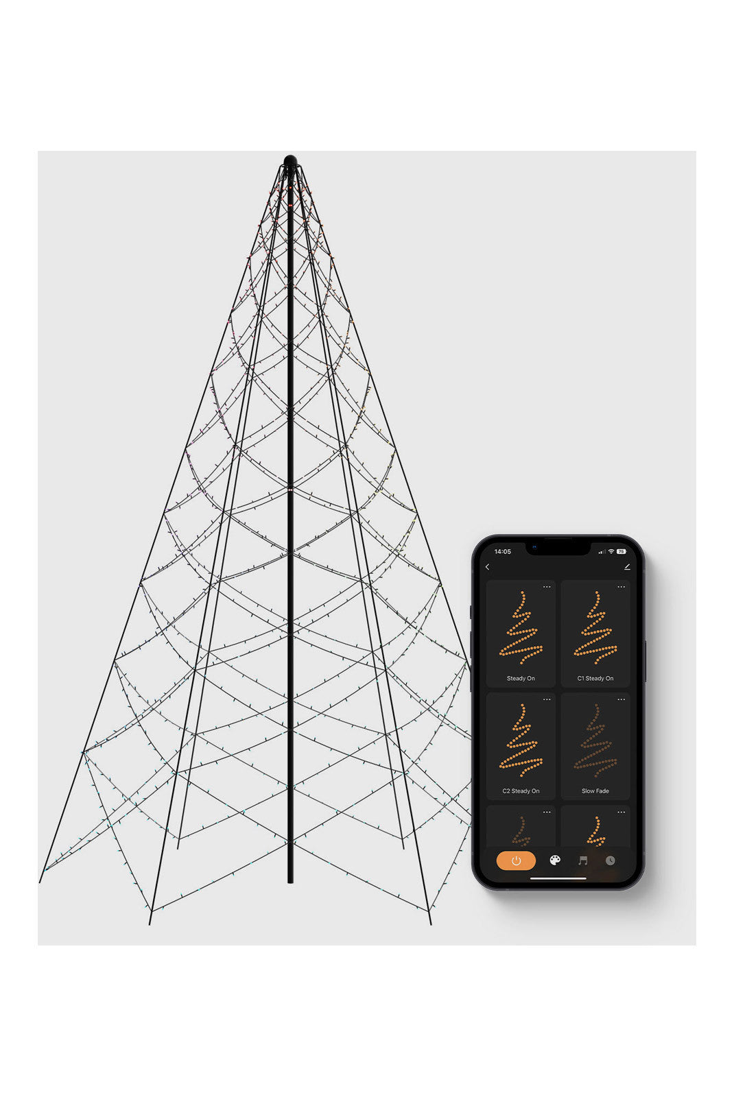 Sapin de Noël d'extérieur intelligent Luminus 1200 LED - 3,05 x 2,10m