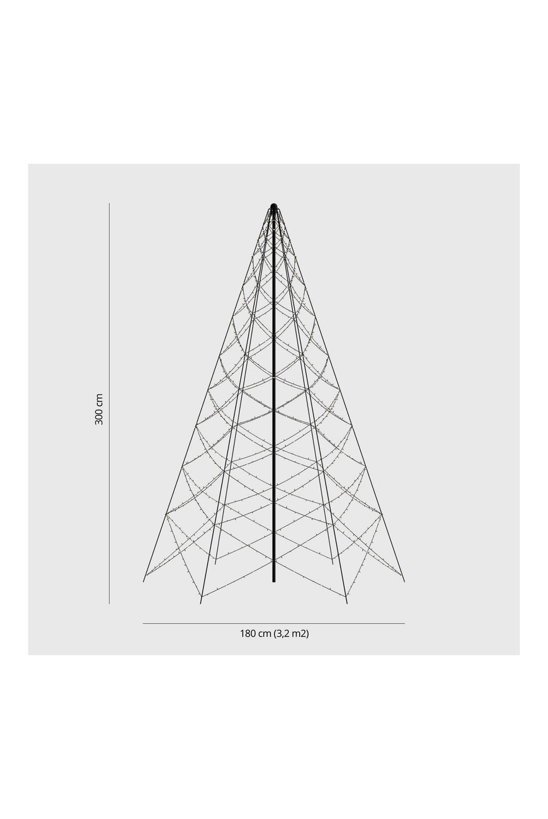 Sapin de Noël d'extérieur intelligent Luminus 1200 LED - 3,05 x 2,10m