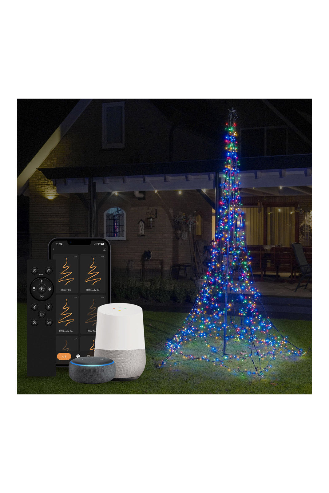 Sapin de Noël d'extérieur intelligent Luminus 1200 LED - 3,05 x 2,10m