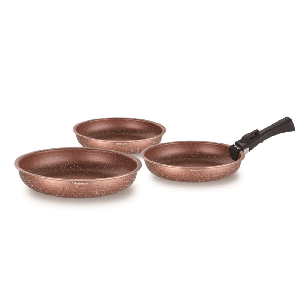 Set de 3 Poêles en Aluminium Tous Feux Dont Induction
