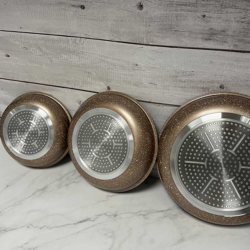 Set de 3 Poêles en Aluminium Tous Feux Dont Induction