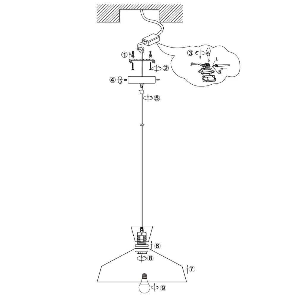 Lampe suspension noire - diamètre 40 cm - Skandina