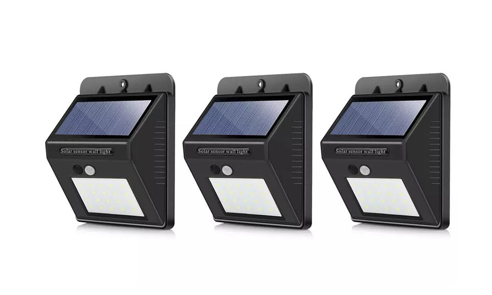 Lot de 3 Lampes LED Solaire Avec Capteur De Mouvement 120°