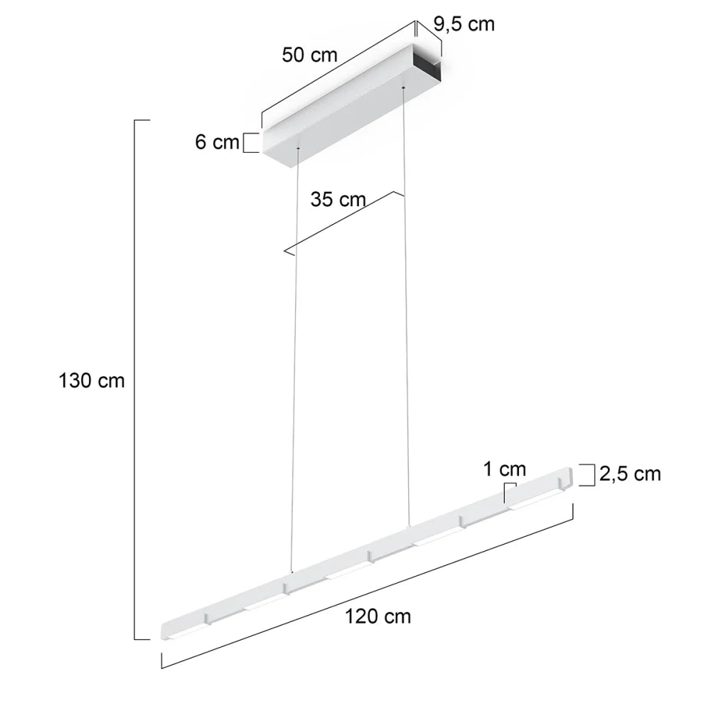 Lampe design suspension en acier brossé - 7 lumières- Bloc
