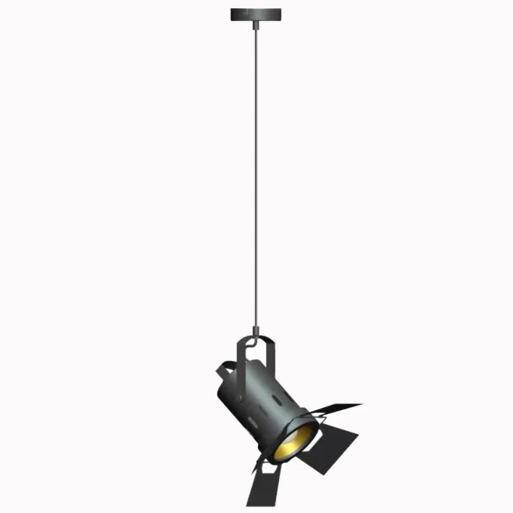 Lampe suspension noire & métal - Carré