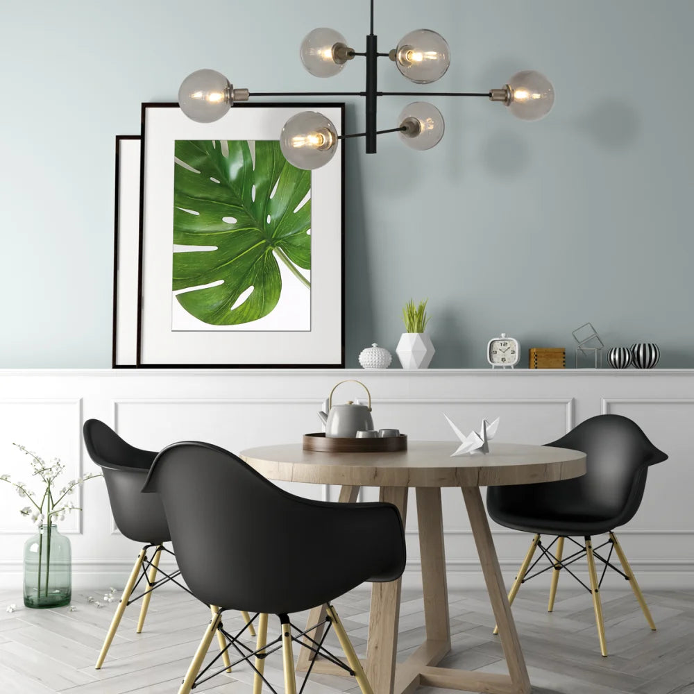 Lampe suspension noire - 6 lumières - Constellation