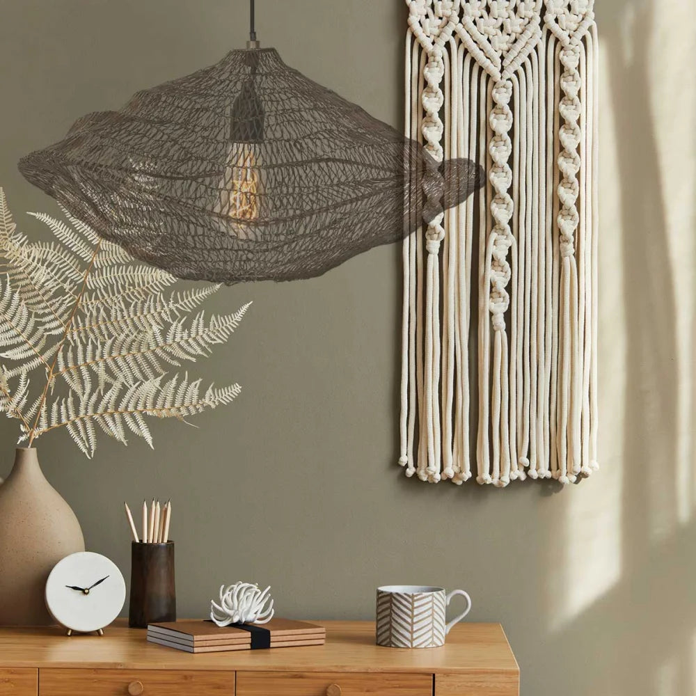 Lampe suspension bronze - Feuileter