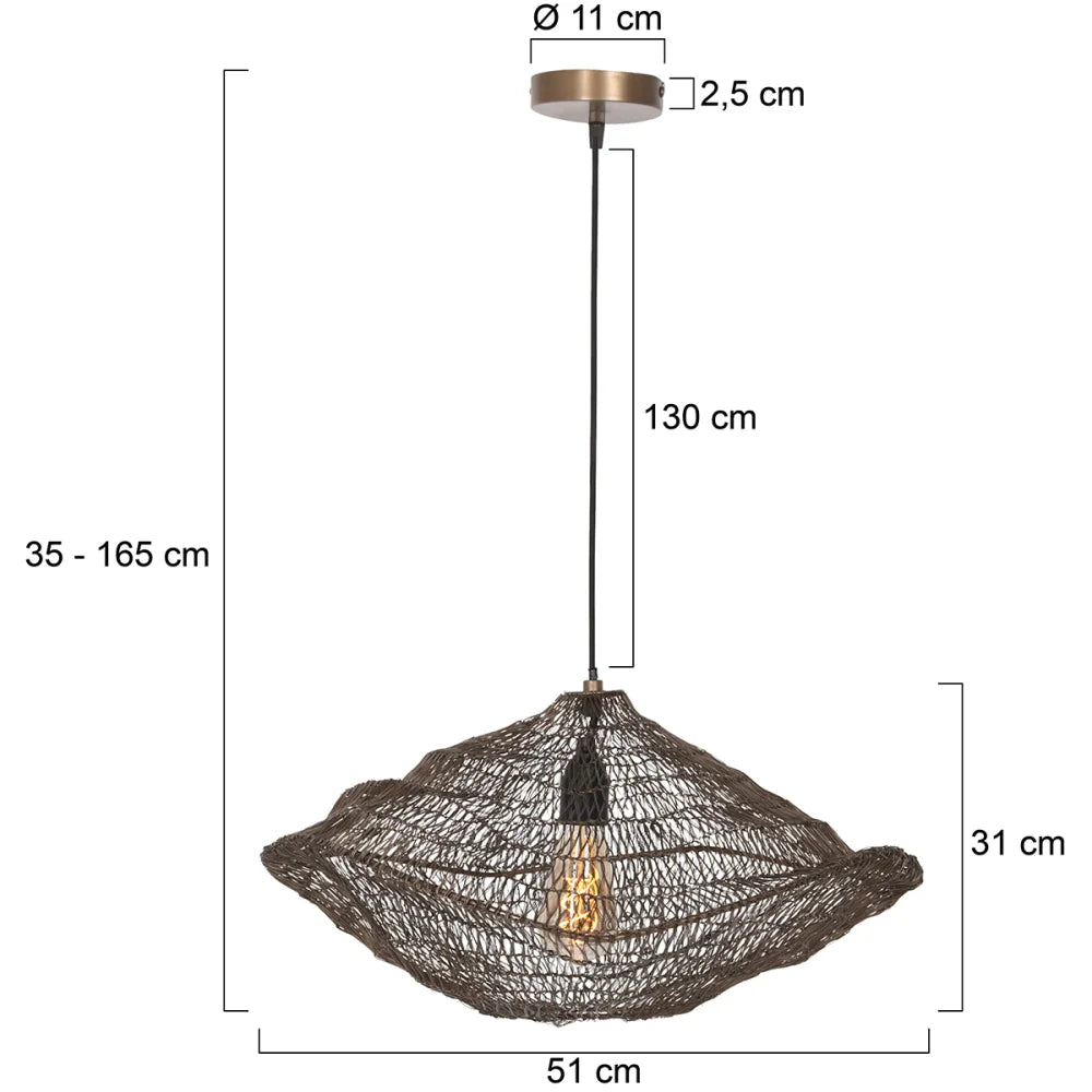 Lampe suspension bronze - Feuileter