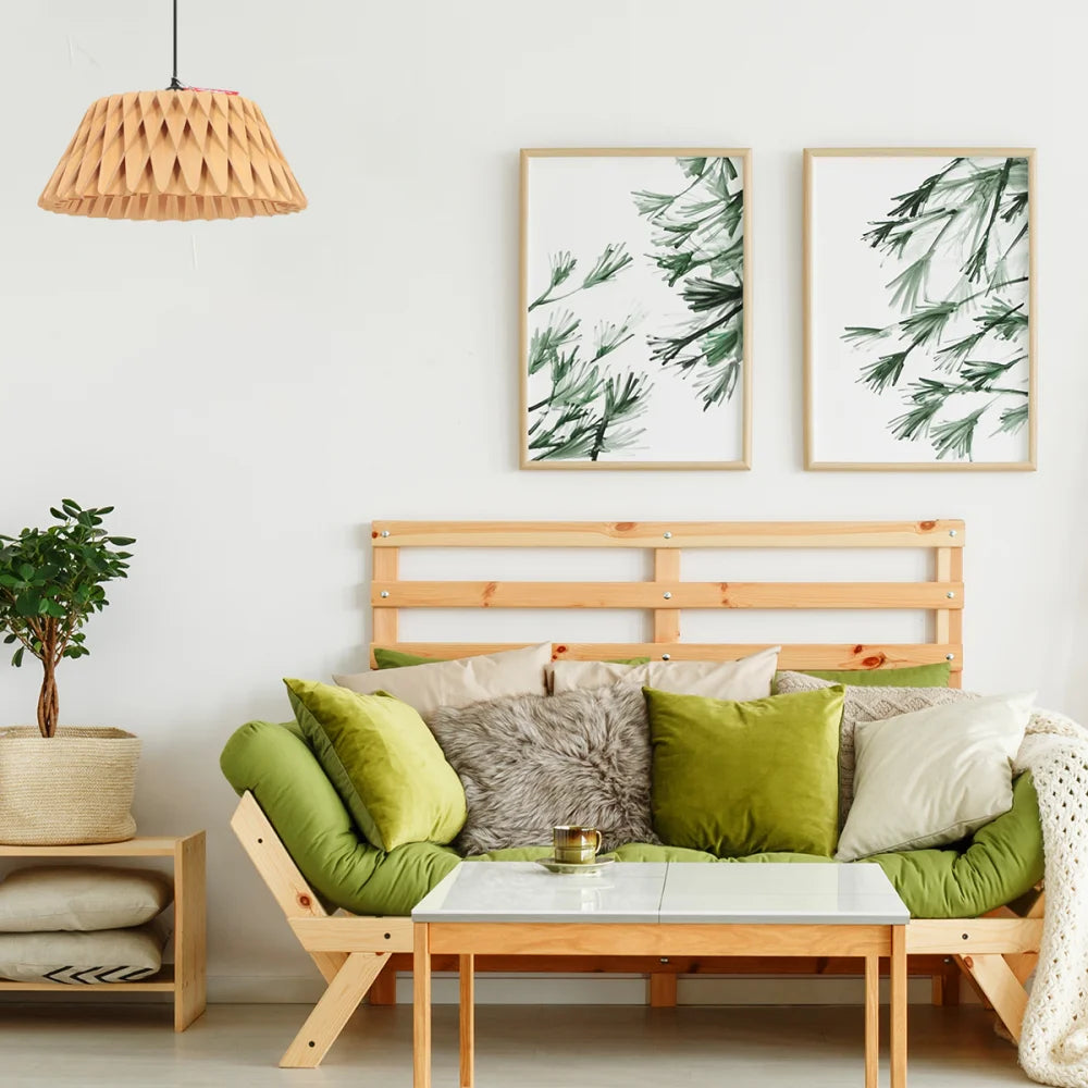 Lampe suspension marron, bois naturel - Maze