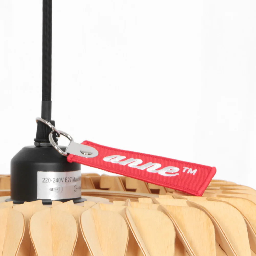 Lampe suspension marron, bois naturel - Maze