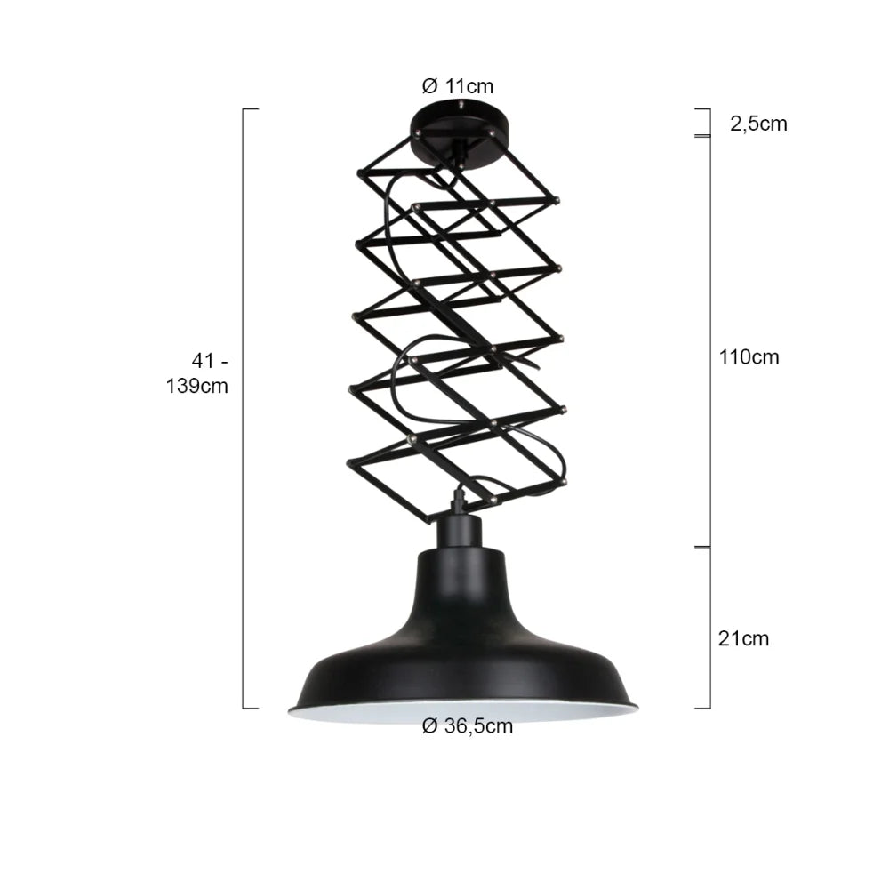 Lampe suspension à ciseaux noire - Flex