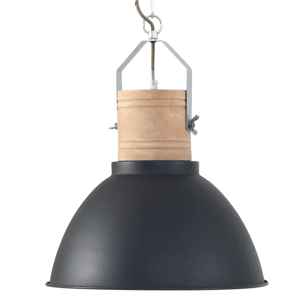 Lampe suspension style industriel noire - Emile
