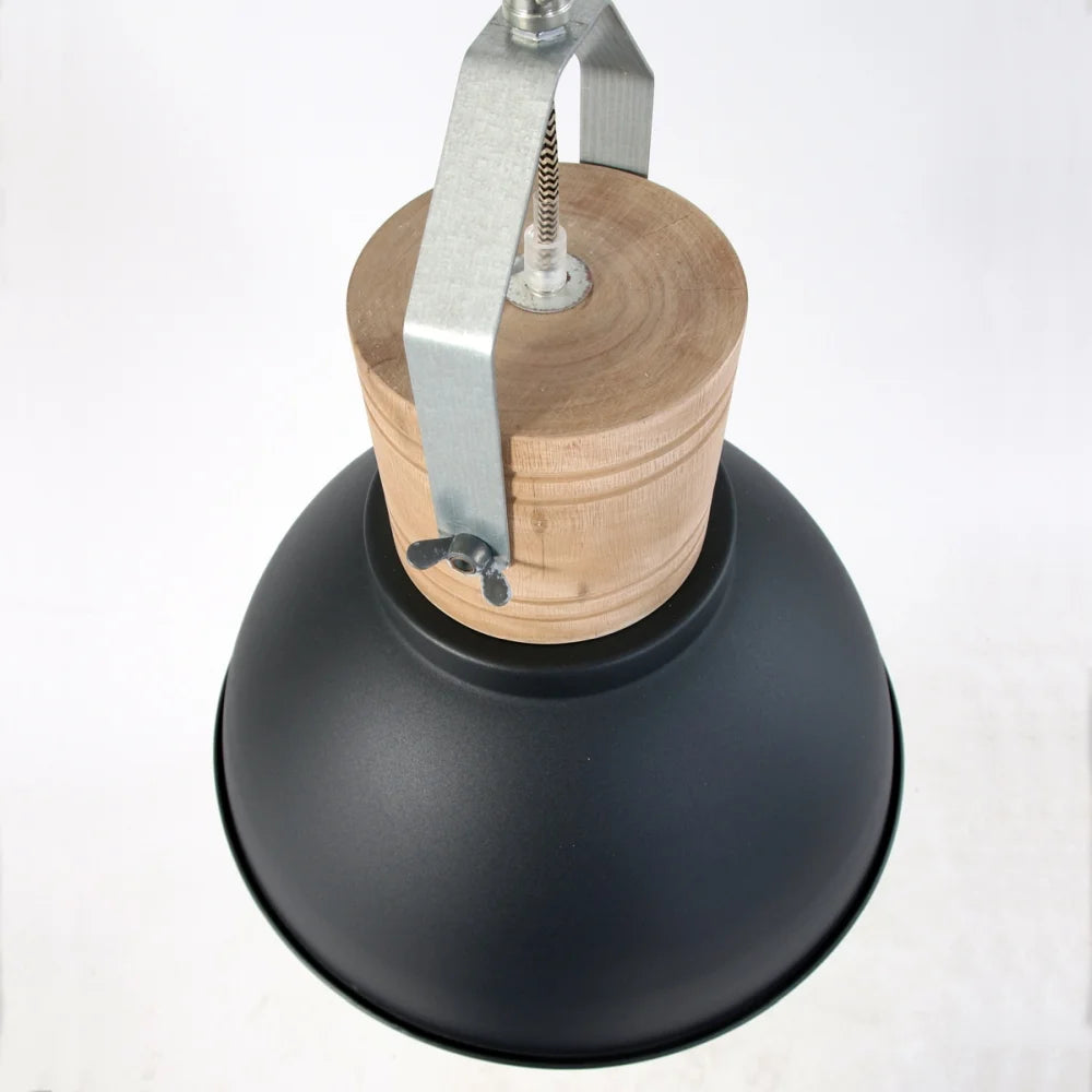 Lampe suspension style industriel noire - Emile
