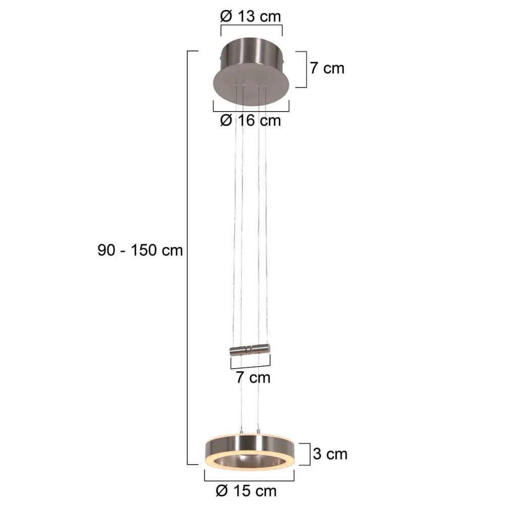 Lampe suspension acier - 2 lumières - Piola