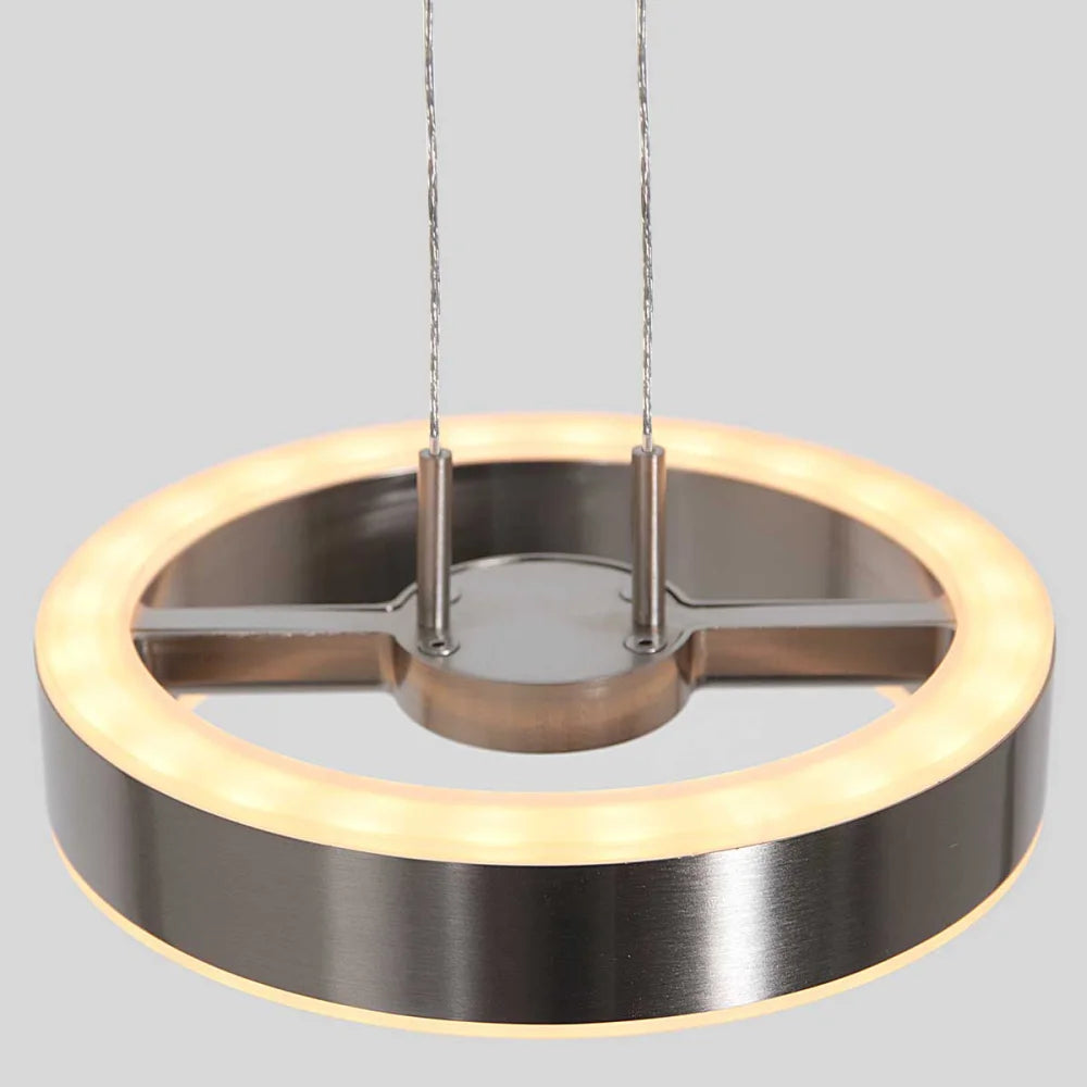 Lampe suspension en acier brossé - 6 lumières - Piola