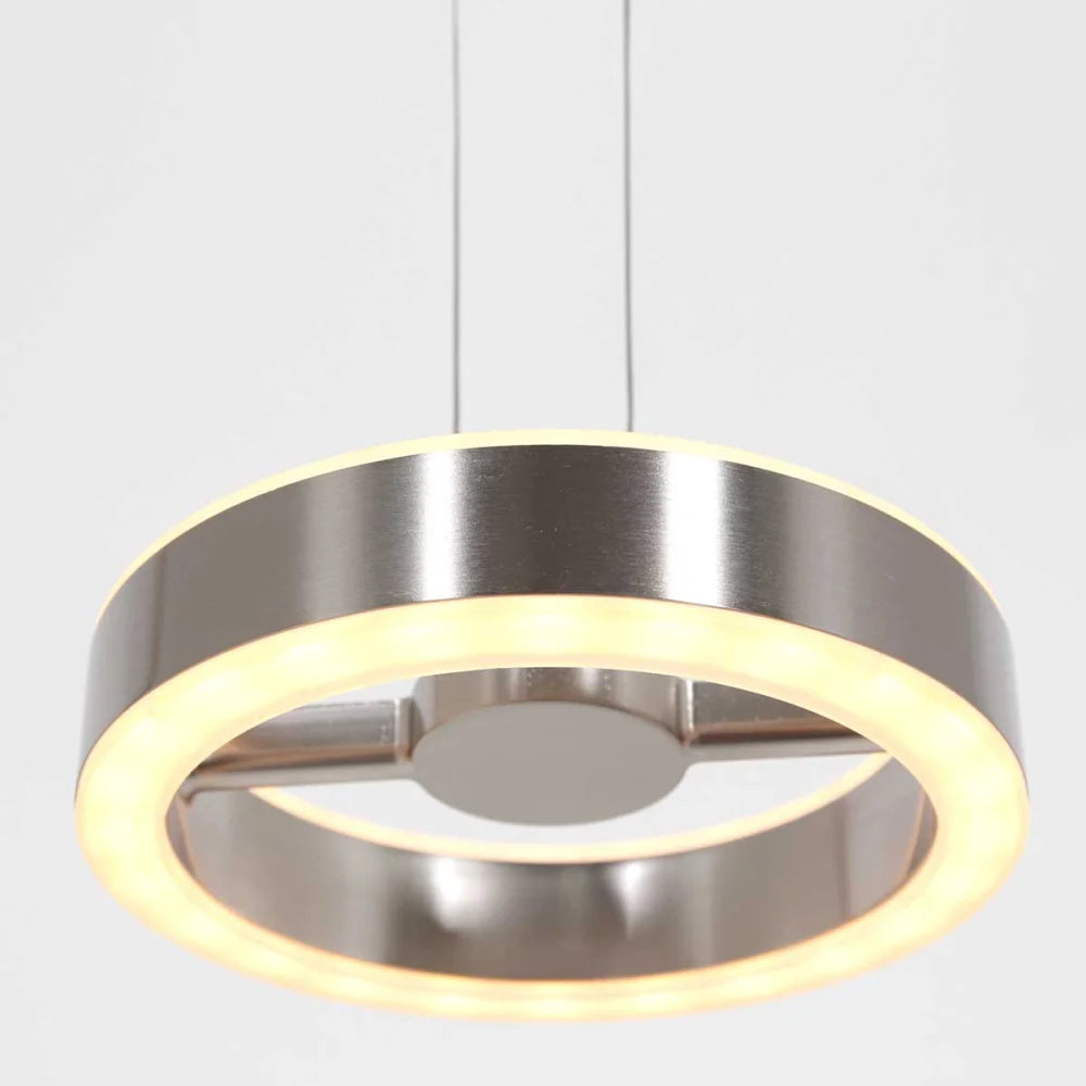 Lampe suspension en acier brossé - 6 lumières - Piola