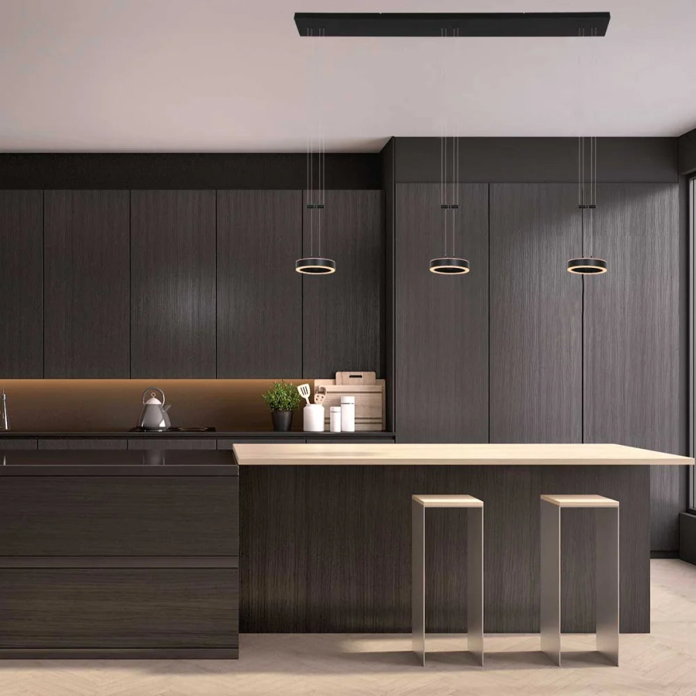 Lampe suspension noire - 6 lumières - Piola