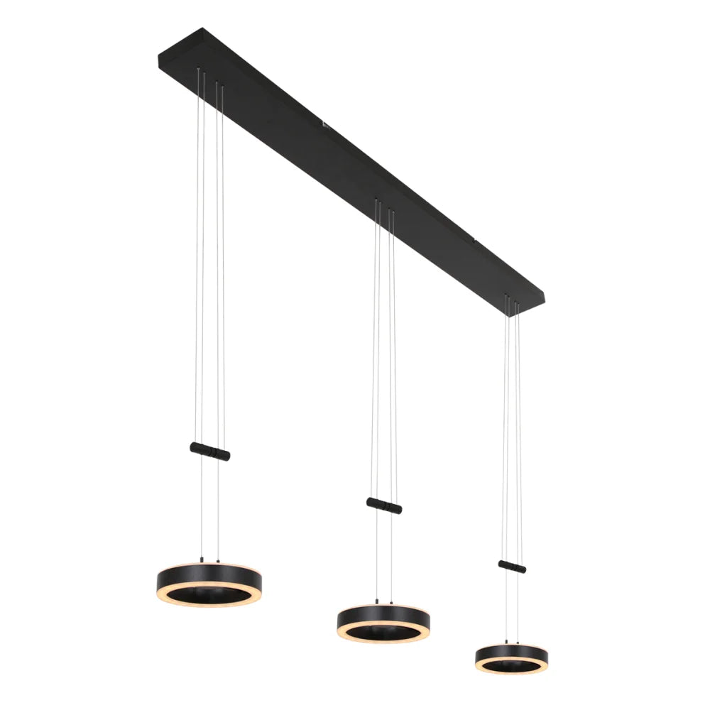 Lampe suspension noire - 6 lumières - Piola