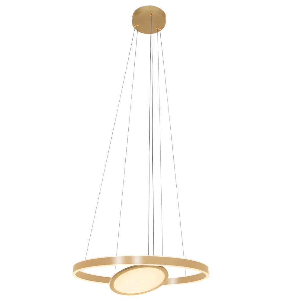 Lampe suspension or & métal - 3 lumières - Ringlux