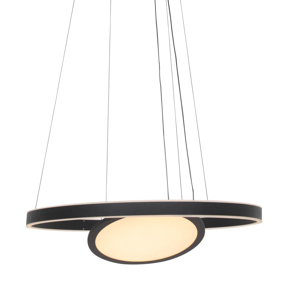 Lampe suspension noire - 3 lumières - Ringlux