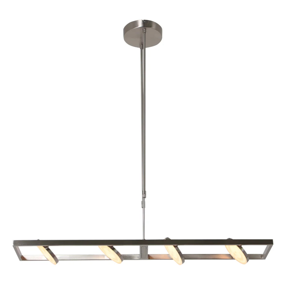 Lampe suspension acier - 4 lumières - Soleil