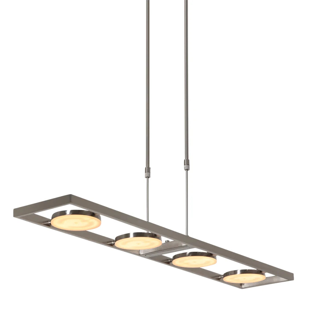 Lampe suspension acier - 4 lumières - Soleil