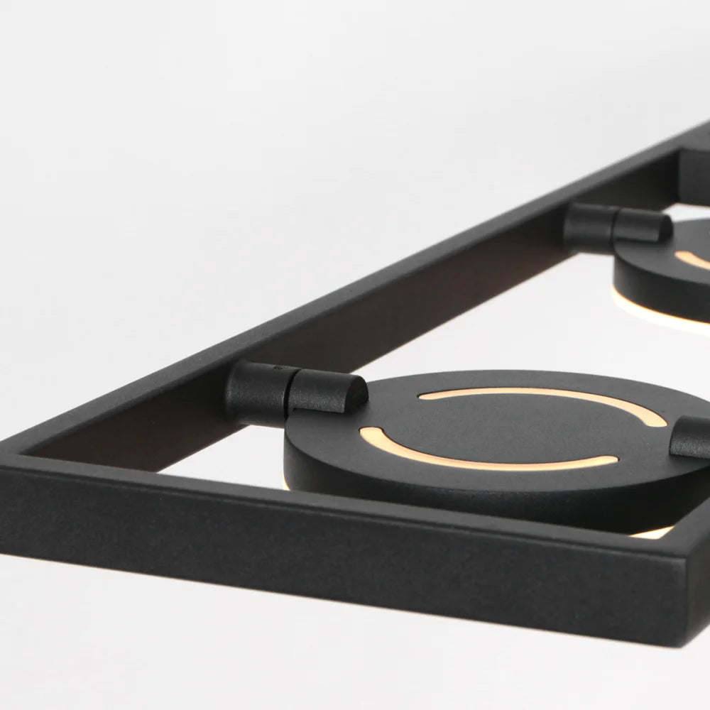 Lampe suspension noire - 4 lumières - Soleil