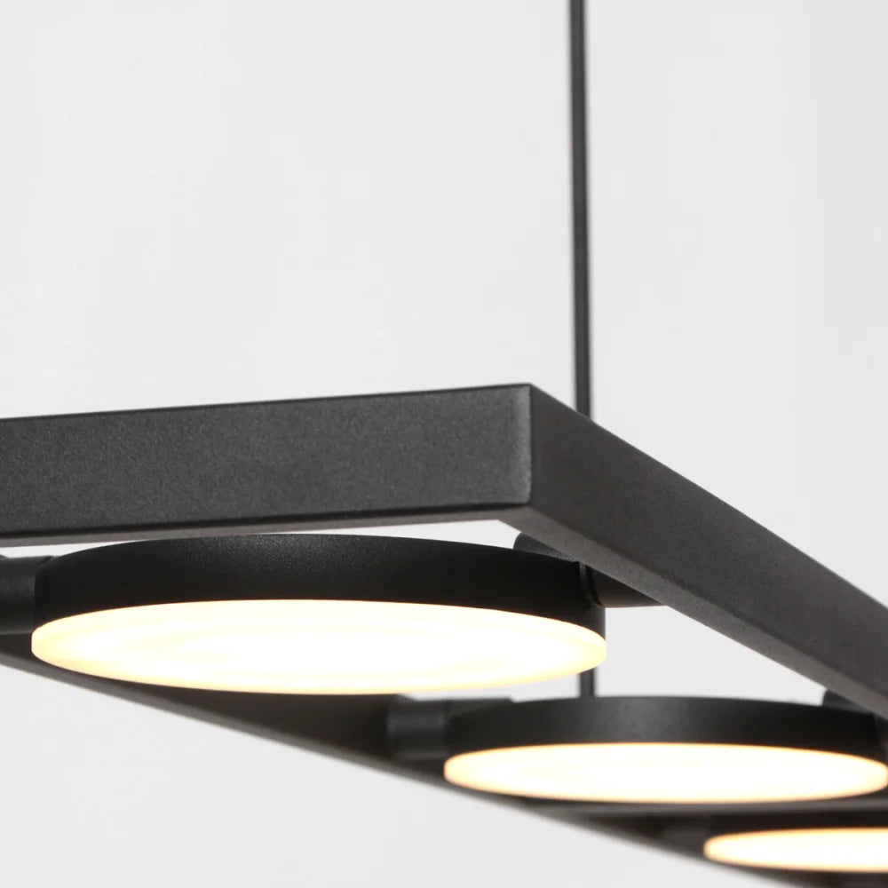 Lampe suspension noire - 4 lumières - Soleil